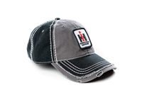 IH International Harvester Logo Hat, Gray and Black Distressed
