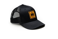 International Harvester Leather Emblem Hat, Black Mesh