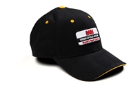 Minneapolis Moline Logo Hat, World's Finest Tractor Logo, Black with Gold Sandwich Brim