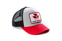 Massey Ferguson Logo Hat, Heather Gray with Red Brim and Black Mesh