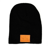 Minneapolis Moline Leather Emblem Hat, black knit