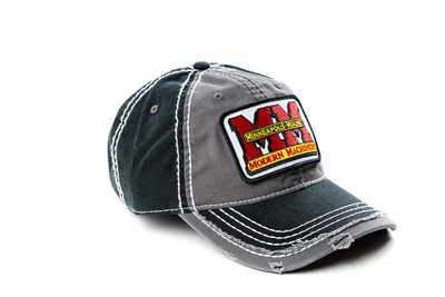 Minneapolis Moline Logo Hat, Gray and Black Distressed