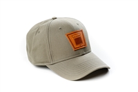 Keystone Oliver Logo Hat, Leather Emblem, Olive Green