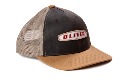 Oliver Logo Hat, Brown and Tan Mesh, Oval Oliver Logo