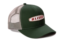 Oliver Logo Hat, Green with Tan Mesh Back, Oval Oliver Logo