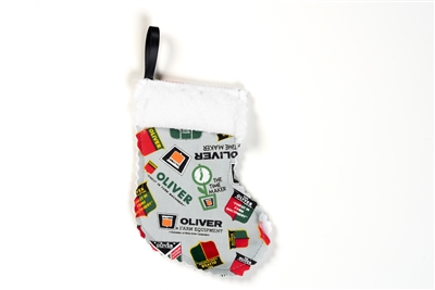 Oliver Tractor Logo Ornament, Mini Stocking, Sold Individually