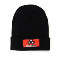 Black Knit Beanie Hat, Massey Ferguson Red Tractor Logo