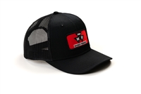 Red Massey Ferguson Tractor Logo Hat, Black Mesh, Available in Adult or Youth Size
