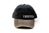 Steiger Logo Hat, Black Oil Distressed