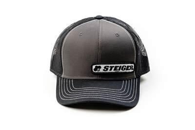 Steiger Logo Hat, Gray Black Mesh