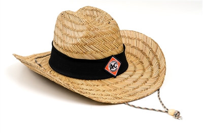 Straw Cowboy Hat, Vintage Allis Chalmers Logo