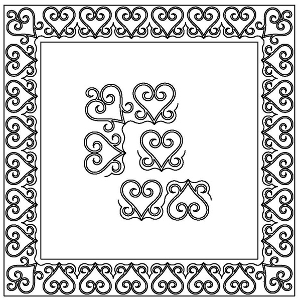 Heart Swirls-5 Border Set