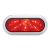 10 LED Oval Stop, Turn & Tail w/ Bezel - Red LED/Red Lens