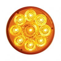 9 LED 2 1/2" Reflector Clearance/Marker Light - Amber LED/Amber Lens