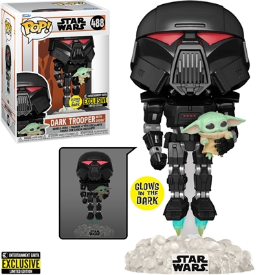 Funko POP! Star Wars EE Exclusive - Dark Trooper with Grogu (GID)