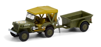 Greenlight Hitch & Tow Series 22 - 1943 Willys MB Jeep & 1/4 Ton Cargo Trailer