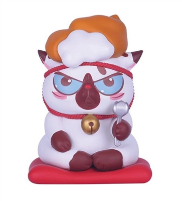 52Toys Food on Head Dessert Series Vinyl Figure - Cat with Cream Puff