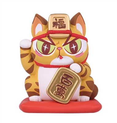 52Toys Food on Head Lucky Fortune Series Vinyl Figure - Cat with Gold Bar