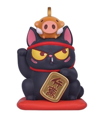 52Toys Food on Head Lucky Fortune Series Vinyl Figure - Cat with Pig