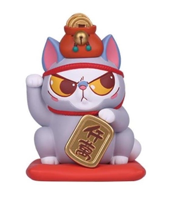 52Toys Food on Head Lucky Fortune Series Vinyl Figure - Cat with Red Coin Purse