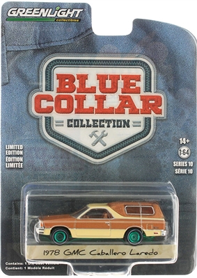 Greenlight Collectibles Blue Collar Series 10 - 1978 GMC Caballero Laredo with Camper Shell (Green Machine)