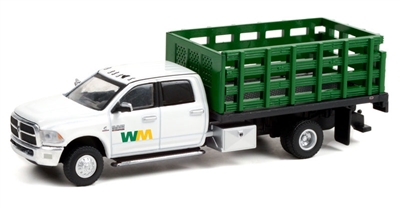 Greenlight Collectibles Dually Drivers Series 7 - Waste Management - 2018 Ram 3500 Dually Stake Truck
