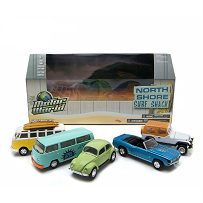 Greenlight Motor World Diorama North Shore Surf Shack 5 Car Set