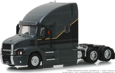 Greenlight - S.D. Trucks Series 6 - 2019 Mack Anthem Highway Long Haul Truck Cab Gray with Black and Gold Stripes