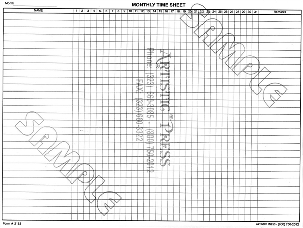 Monthly Time Sheet