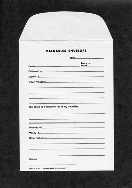 Valuables Envelope