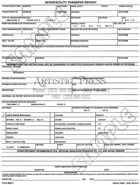 Interfacility Transfer Report