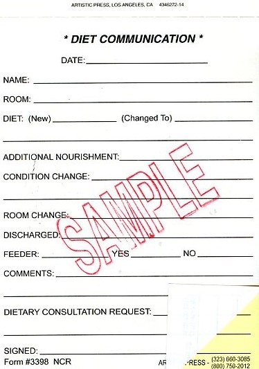 Diet Communication - 2pt NCR