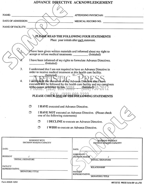 Advance Directive Ackowledgment