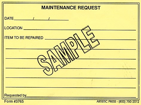 Maintenance Request # 3765