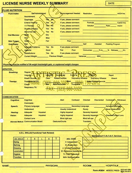 License Nurse Weekly Summary