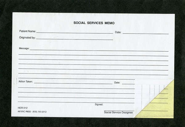 Social Service Memo  #  HER 012