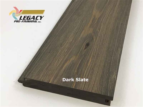Prefinished Cypress Tongue And Groove Nickel Gap Siding - Dark Slate Stain