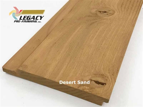 Prefinished Douglas Fir Channel Rustic Siding in a rich Desert Sand stain