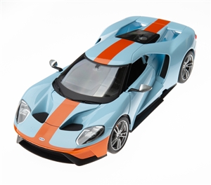1:18 2017 Ford GT Light Blue with Orange Diecast