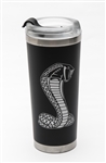 24 oz Matte Black Stainless Steel Tumbler with Straw