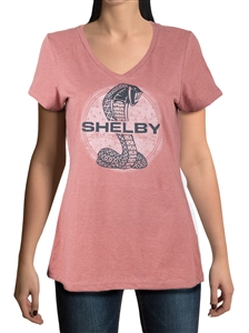 Womens Shelby Rhinestone Blush V-neck T-Shirt