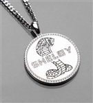 Super Snake Sterling Silver Pendant with White Sapphires