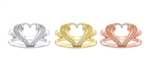 Shelby Snakes Heart Double Band Ring
