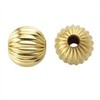 14kt Gold Filled Corrugated Round Bead - 3mm - 1mm Hole Size