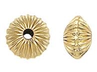 14kt Gold Filled Corrugated Saucer Bead - 2mm - 1mm Hole Size