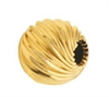 14kt Gold Filled Twisted Corrugated Round Bead - 6mm - 2mm Hole Size