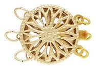 14kt Gold Filled Filigree Box Clasp - Triple Strand Round