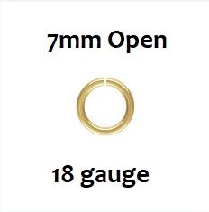 14KGF Open Jumprings- 7mm, 18ga