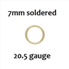 14KGF Soldered Jump Rings- 7mm, 20.5 ga