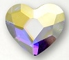 Swarovski 6mm Heart flat back- Crystal AB